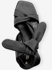 Black Signature Leather Soft Tie Sandals - Image 6 of 7