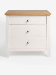 Chalk Malvern Paint Effect 3 Drawer Wide Bedside Table - Image 3 of 7