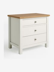 Chalk Malvern Paint Effect 3 Drawer Wide Bedside Table - Image 6 of 7