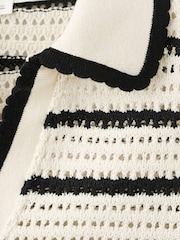 Mango White Knitted Polo Shirt - Image 2 of 3