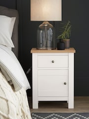 Chalk Malvern Paint Effect 1 Door, 1 Drawer Bedside Table - Image 1 of 10