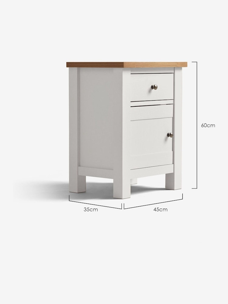 Chalk Malvern Paint Effect 1 Door, 1 Drawer Bedside Table - Image 10 of 10