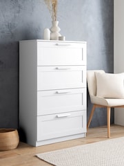 White Flynn 4 Drawer Chest of Drawers - Image 1 of 10
