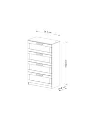 White Flynn 4 Drawer Chest of Drawers - Image 10 of 10