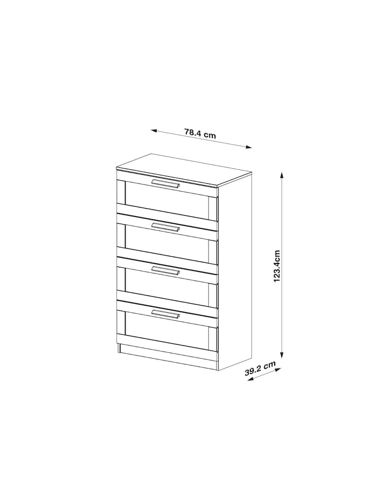White Flynn 4 Drawer Chest of Drawers - Image 10 of 10