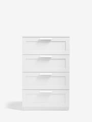 White Flynn 4 Drawer Chest of Drawers - Image 3 of 10