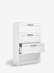White Flynn 4 Drawer Chest of Drawers - Image 6 of 10
