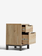 Light Bronx Oak Effect 2 Drawer Bedside Table - Image 5 of 8