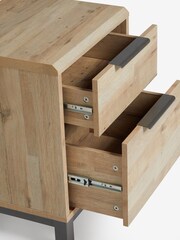 Light Bronx Oak Effect 2 Drawer Bedside Table - Image 7 of 8