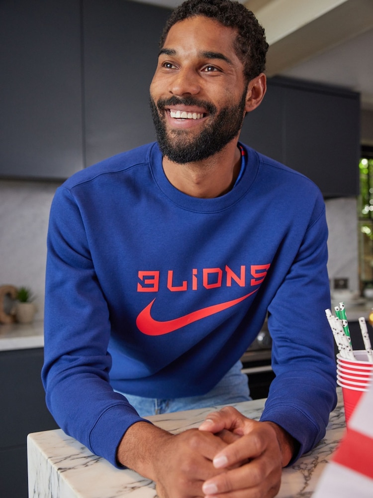 Nike Blue England Crew Sweatshirt - Image 1 of 8