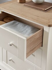 Chalk White Hampton Painted Oak Collection 3 Drawer Tall Chest Of Drawers - Image 3 of 10