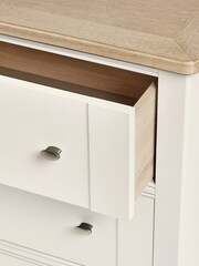 Chalk White Hampton Painted Oak Collection 3 Drawer Tall Chest Of Drawers - Image 5 of 10
