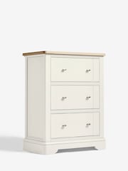 Chalk White Hampton Painted Oak Collection 3 Drawer Tall Chest Of Drawers - Image 6 of 10