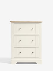 Chalk White Hampton Painted Oak Collection 3 Drawer Tall Chest Of Drawers - Image 8 of 10