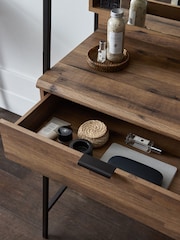 Dark Bronx Oak Effect Console Dressing Table - Image 6 of 10