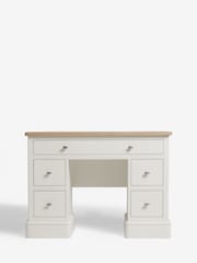 Chalk White Hampton Painted Oak Collection Luxe 5 Drawer Console Dressing Table - Image 2 of 9