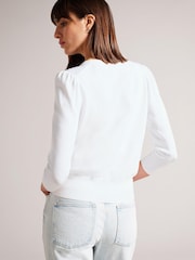 Ted Baker White Baliner Sequin Detail Knit Cardigan - Image 2 of 5