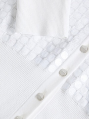 Ted Baker White Baliner Sequin Detail Knit Cardigan - Image 5 of 5