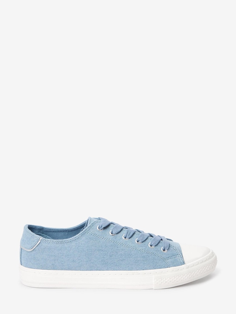 Denim Regular/Wide Fit Baseball Canvas Trainers - Image 1 of 5