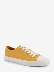 Ochre Yellow Regular/Wide Fit Baseball Canvas Trainers - Image 4 of 6