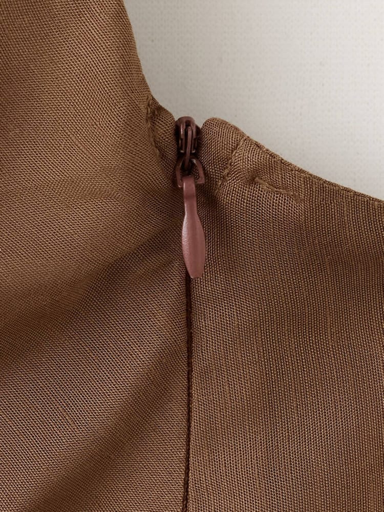 Mango Brown Cowl Neck Embellished Blouse - Image 3 of 3