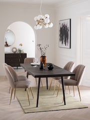 Dark Grey Ezra Oak Effect Dining Table - Image 1 of 9