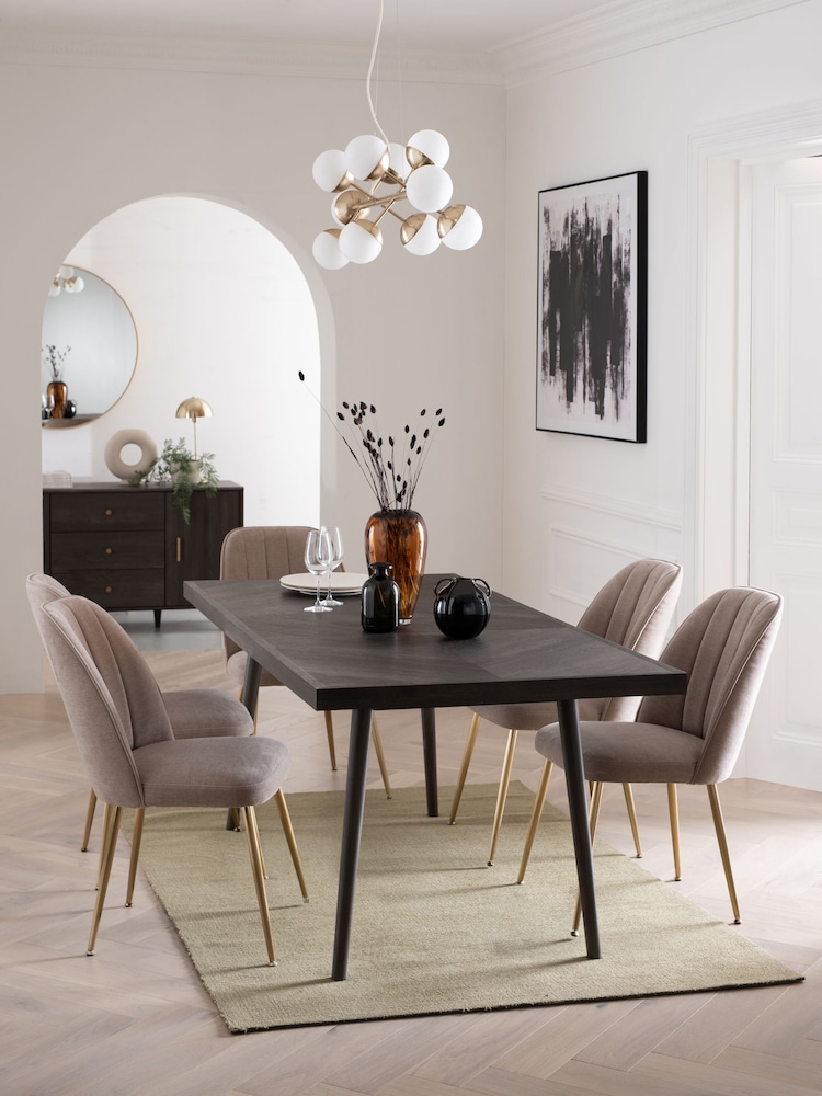 Dark Grey Ezra Oak Effect Dining Table - Image 1 of 9