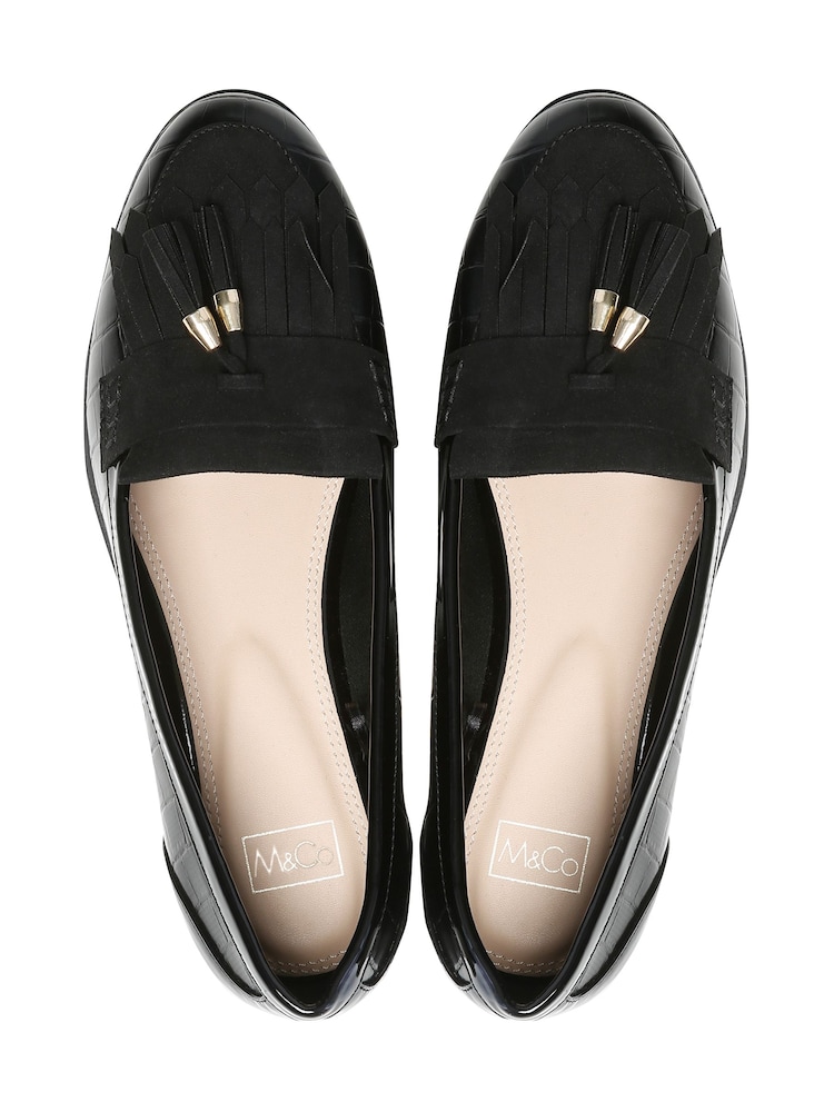 M&Co Croc Ballerinas mit Quasten, Schwarz - Bild 3 von 3 M&Co Croc Ballerinas mit Quasten, Schwarz - Bild 3 von 3