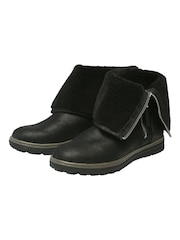 M&Co Black Fold Over Ankle Boots - Image 1 of 3