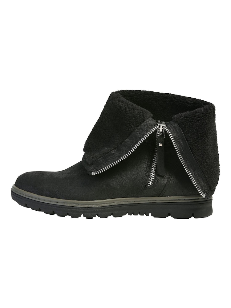M&Co Black Fold Over Ankle Boots - Image 2 of 3