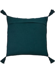 furn. Teal Blue Halmo Woven Polyester Filled Cushion - Image 3 of 6