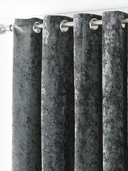 Riva Paoletti Pewter Grey Verona Crushed Velvet Eyelet Curtains - Image 2 of 4