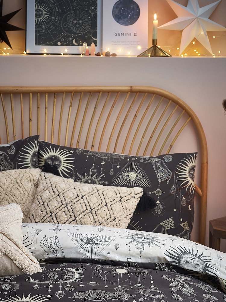 furn. Black Constellations Duvet Cover and Pillowcase Set - Image 2 of 3