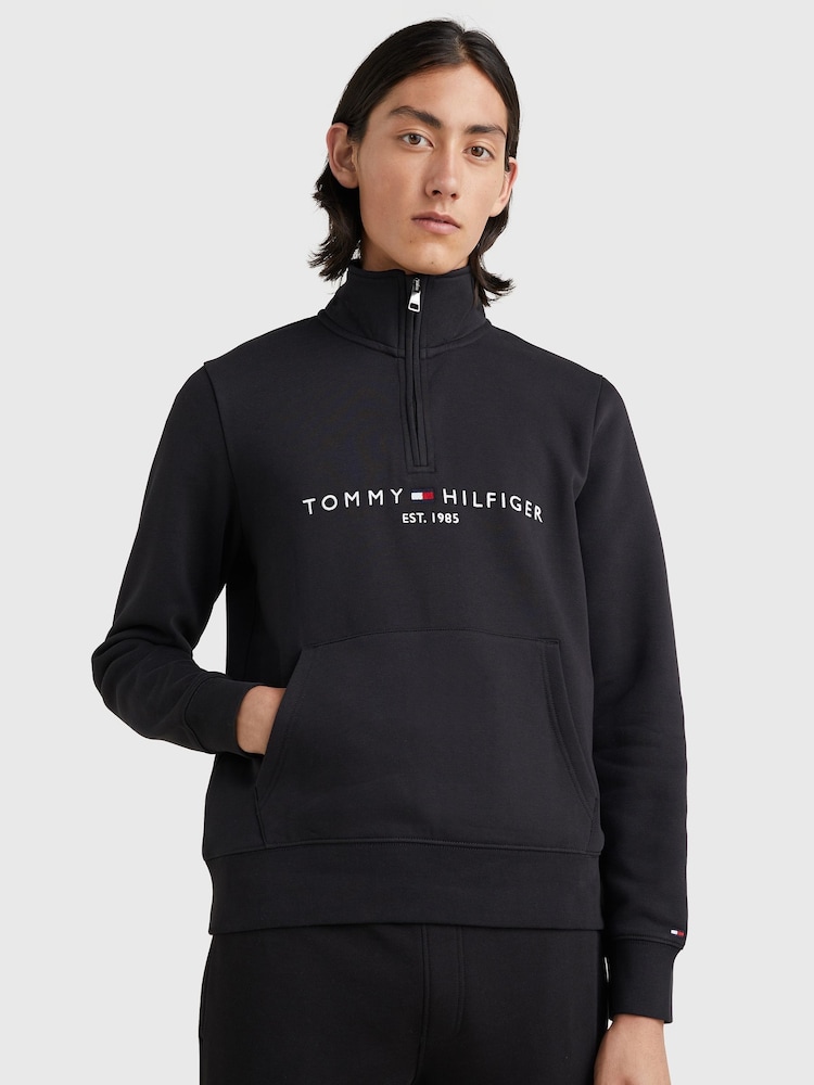 Tommy Hilfiger Black Logo Mock Neck Jumper - Image 1 of 6