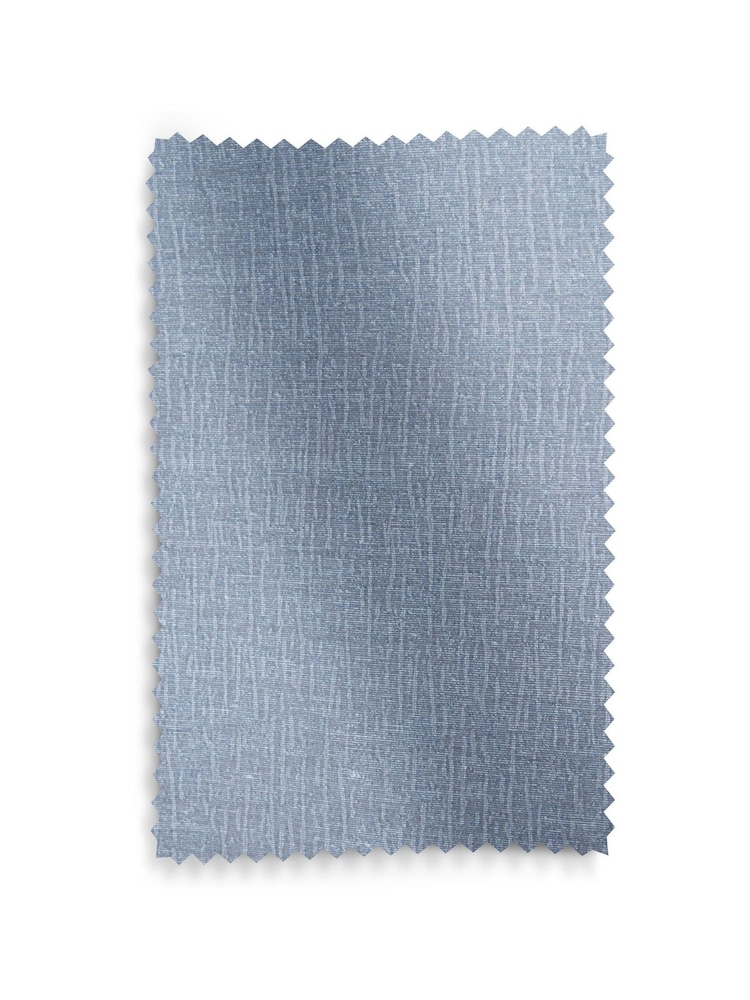 Blue Denim Heavyweight Chenille Eyelet Lined Curtains - Image 7 of 7