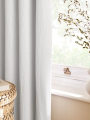 White Next Soft Crinkle Blackout Eyelet Curtains - Image 5 of 8