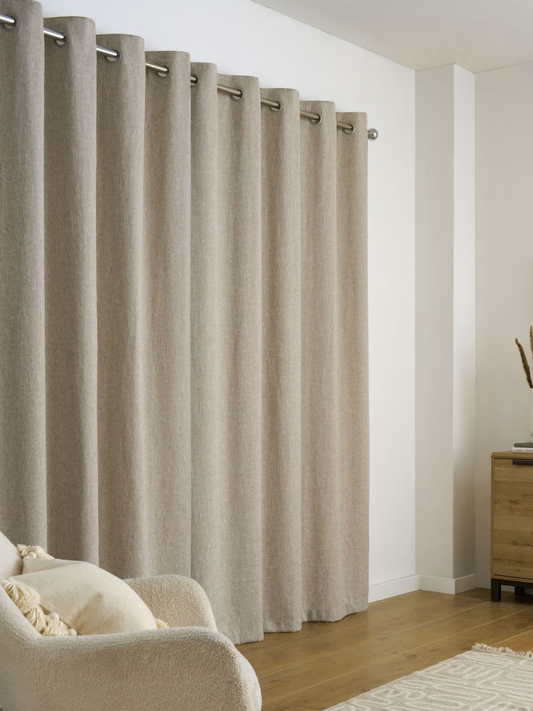 Fine Bouclé Eyelet Lined Curtains - Image 1 of 4