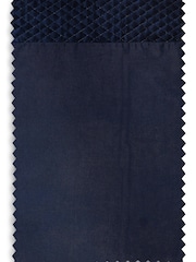 Navy Blue Velvet Quilted Hamilton Top Panel Eyelet Blackout/Thermal Curtains - Image 5 of 6