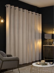 Natural Oatmeal Matte Velvet Lined Curtains - Image 2 of 8