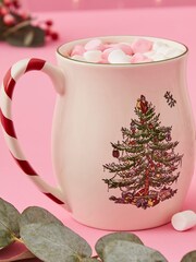 Spode Set of 4 White Christmas Tree Mugs with Peppermint Handles - Image 2 of 4