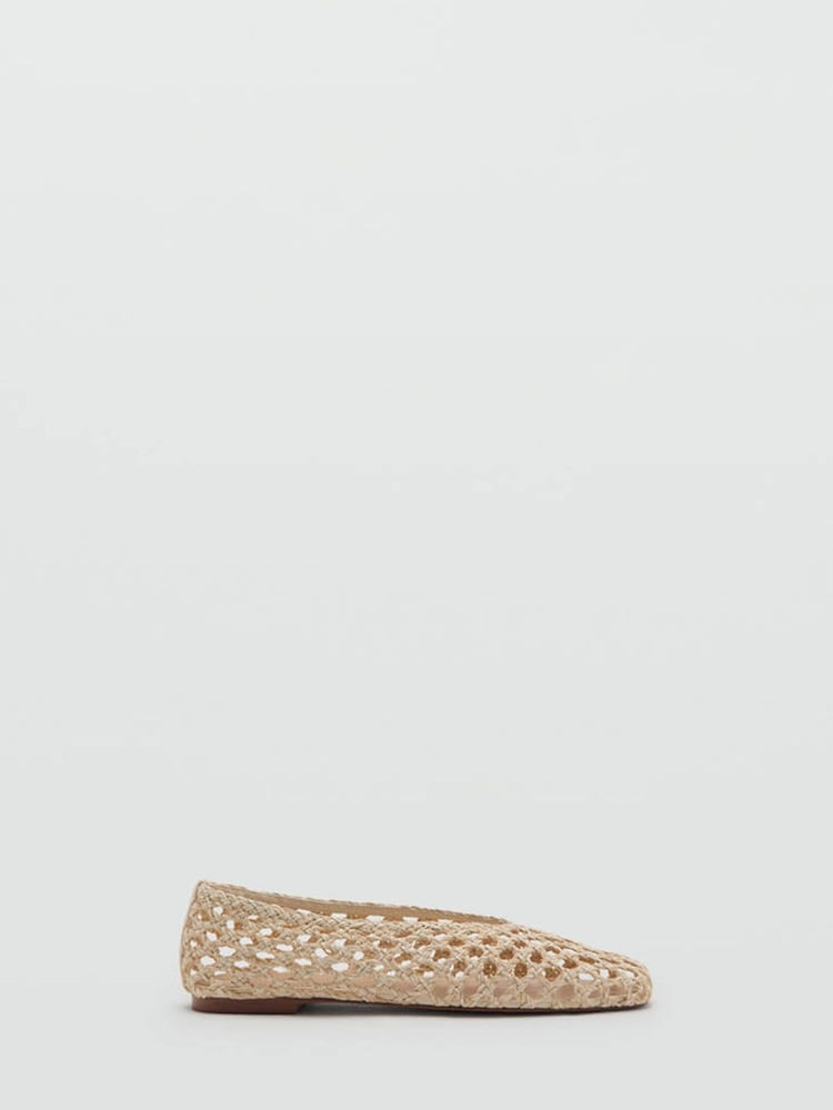 Mango Cream Woven Ballet Shoes - Image 1 of 4 Mango Cream Woven Ballet Shoes - Image 1 of 4