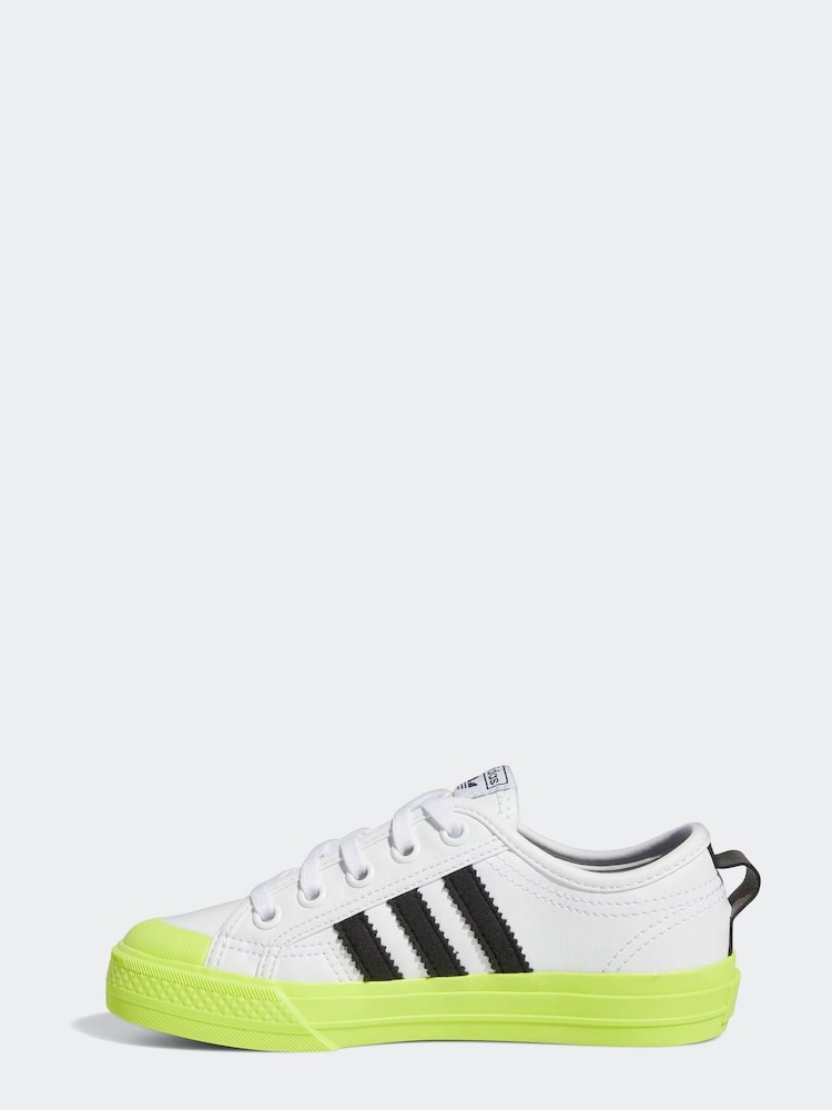adidas Originals White Nizza Trainers - Image 2 of 7