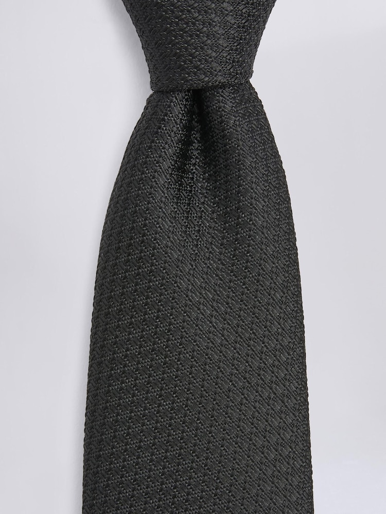 MOSS Black Textured Tie - Image 1 of 2