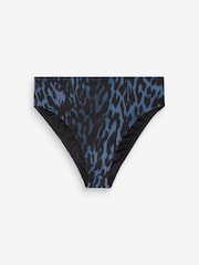 Mint Velvet Navy Blue Animal High Waist Bikini Briefs - Image 7 of 7