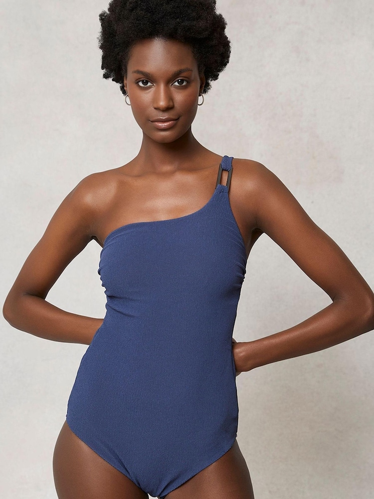 Mint Velvet Tummy Control One Shoulder Swimsuit - Image 1 of 7