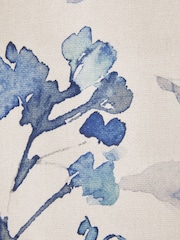 Blue Isla Floral Print Pencil Pleat Blackout/Thermal 100% Cotton Curtains - Image 9 of 9