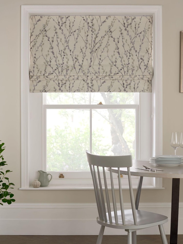 Natural Ready Made Willow Blackout Roman Blind - Image 1 of 8