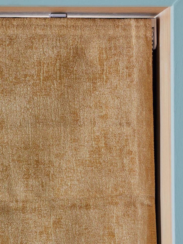 Ochre Yellow Ready Made Heavyweight Chenille Lined Blind - Image 2 of 4