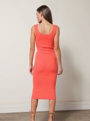 Line & Dot Orange Reese Midi Dress - Image 2 of 4