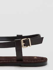 Mango Brown Leather Sandals - Image 4 of 5